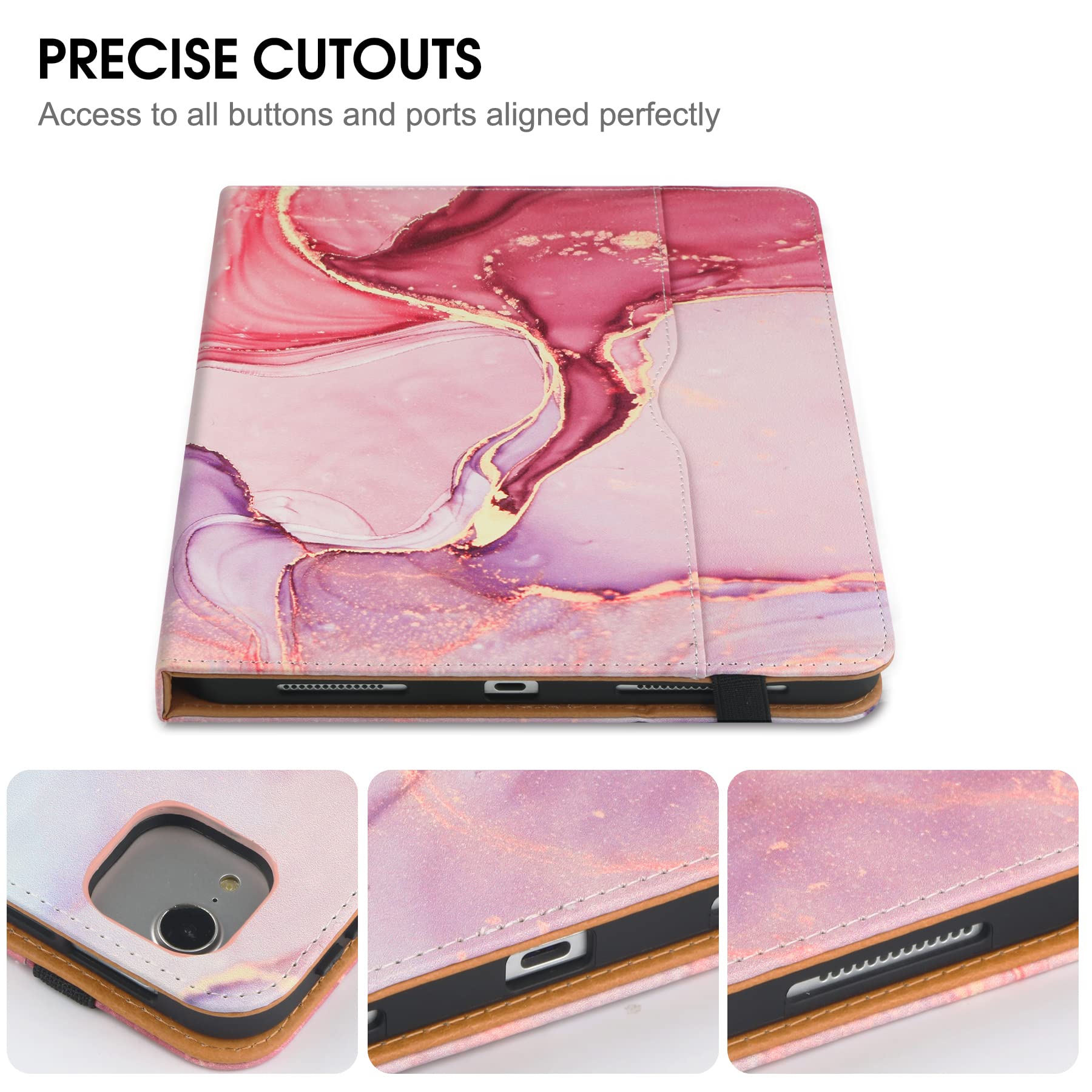Premium iPad Pro 11 Inch Case (2022/2021/2020/2018 Models) - Compatible with 4th/3rd/2nd/1st Gen iPad Pro 11 - Folio Stand Cover with Pencil Holder, Auto Sleep/Wake & Multi-Angle Viewing - Pink Cloud Design - Perfect for Work, Travel & Home Use