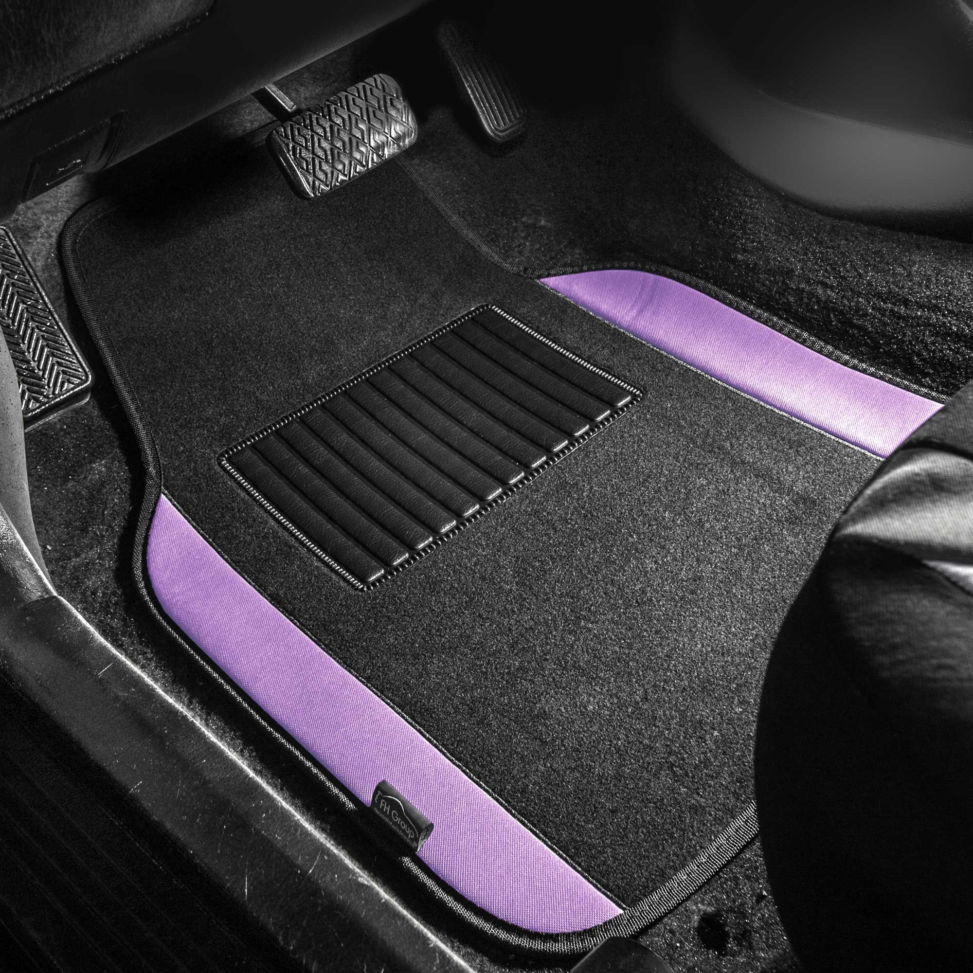 TLH Light Breezy Purple Car Seat Covers Full Set - Airbag Compatible, Carpet Floor Mats & Interior Accessories - Universal Fit for Cars, Trucks & SUVs | Perfect for Road Trips, Daily Commutes & Protecting Your Vehicle Seats