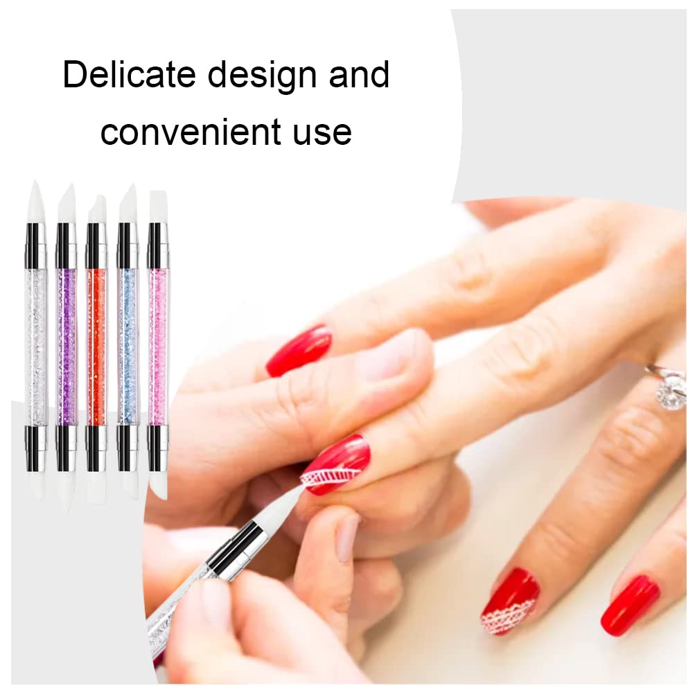 5 Pcs Professional Nail Art Brushes Set - Rhinestone & Sculpture Pens for DIY Manicure, Nail Art Drawing & Design | Perfect for Home Salon, Party Nails & Gift Giving