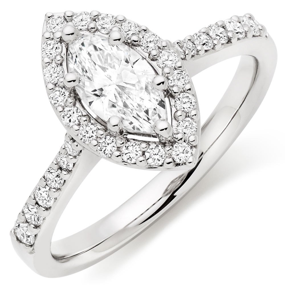 14K White Gold Marquise Cut 1.15 Carat Solitaire Cubic Zirconia Engagement Ring for Women - Perfect for Proposals, Anniversaries & Romantic Gifts