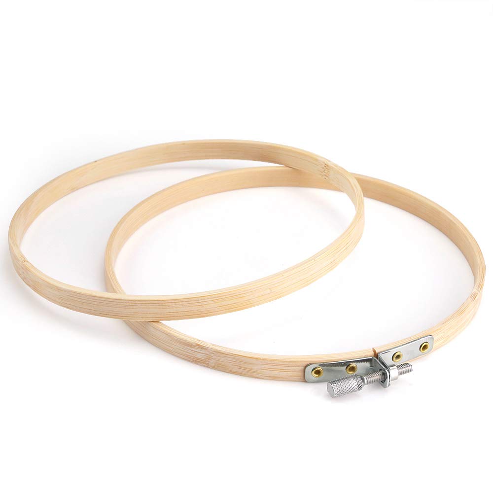 Pllieay 12-Piece 6 Inch Round Wooden Embroidery Hoops Set for Cross Stitch, Needlework & DIY Crafts - Perfect for Home Decor, Festival Ornaments & Handmade Gift Projects
