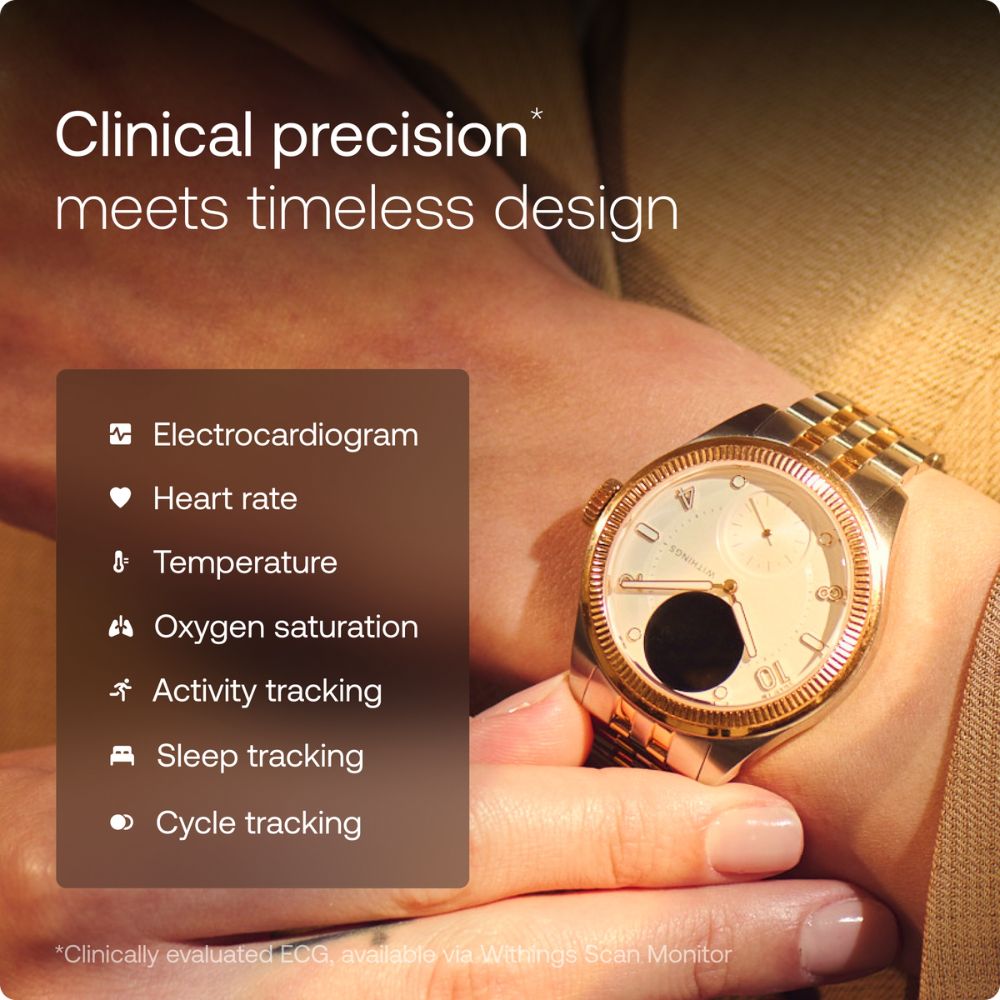 Withings ScanWatch Nova Brilliant Edition - Premium Hybrid Smartwatch with ECG & SpO2 Monitoring for Fitness & Health Tracking - Perfect for Workouts, Sleep Analysis & Daily Activity Monitoring