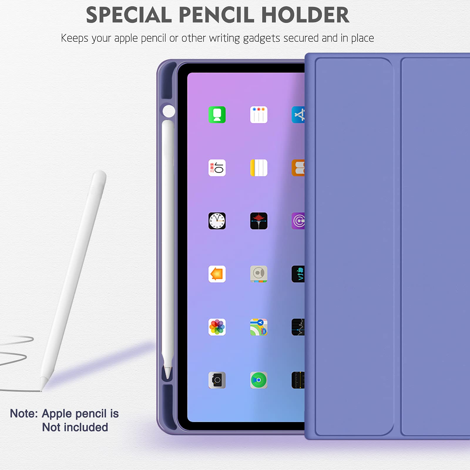 iPad Air 6th/5th/4th Generation Case with Keyboard (2024/2022/2020 Models) - 11/10.9 Inch Detachable Wireless Keyboard Cover with Pencil Holder & Auto Sleep/Wake | Purple Protective Case for Work, School & Travel
