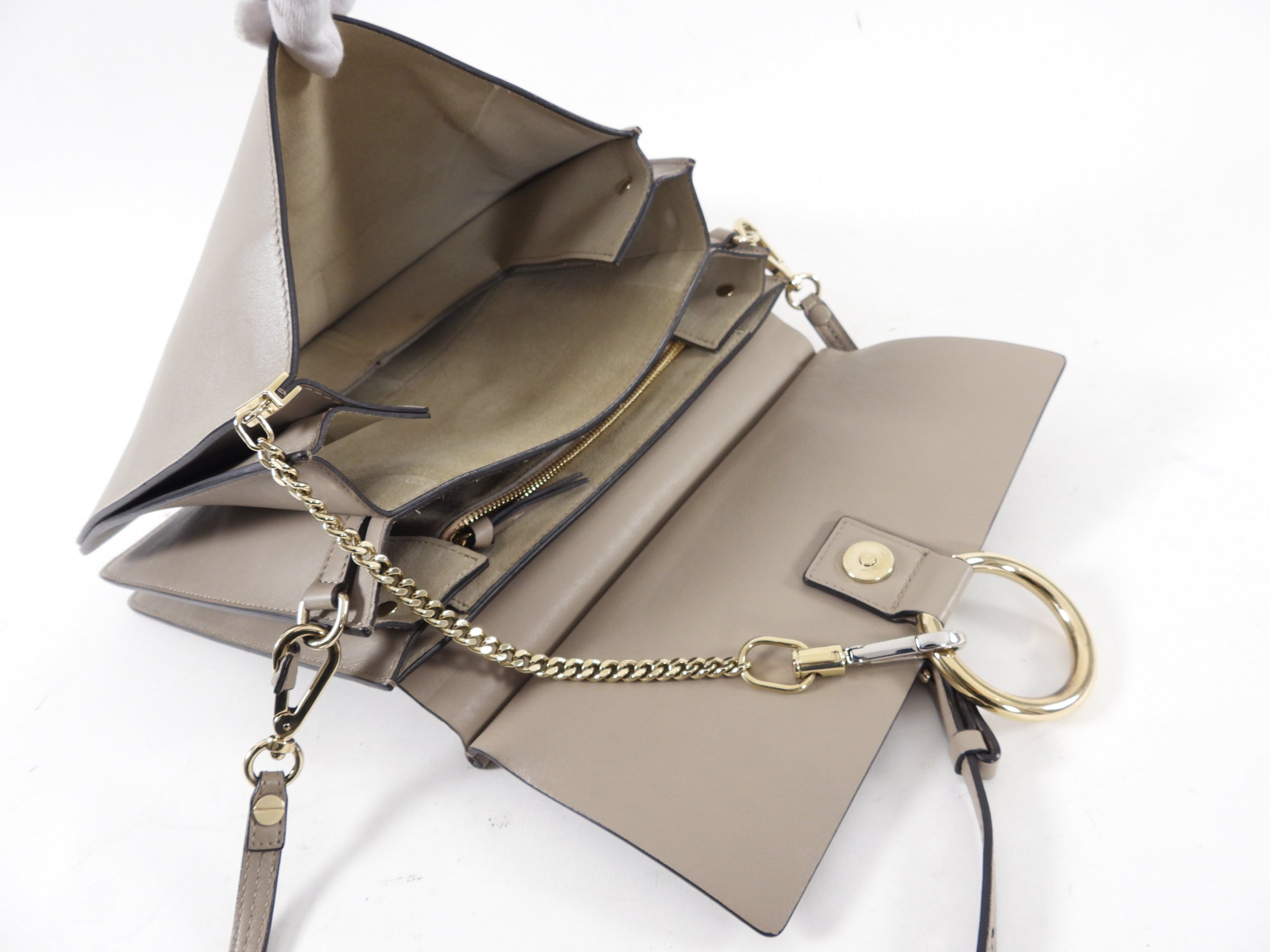 Chloe Faye Medium Shoulder Bag in Light Taupe - Premium Leather Crossbody Purse for Women | Perfect for Work, Travel & Everyday Use