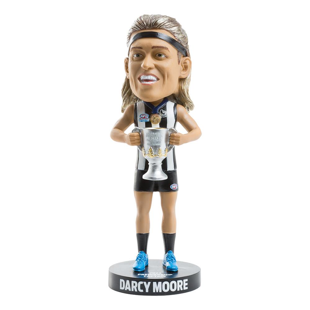 AFL Collingwood Magpies Darcy Moore 2023 Premiership Bobblehead - Collectible Sports Memorabilia for AFL Fans & Home Decor