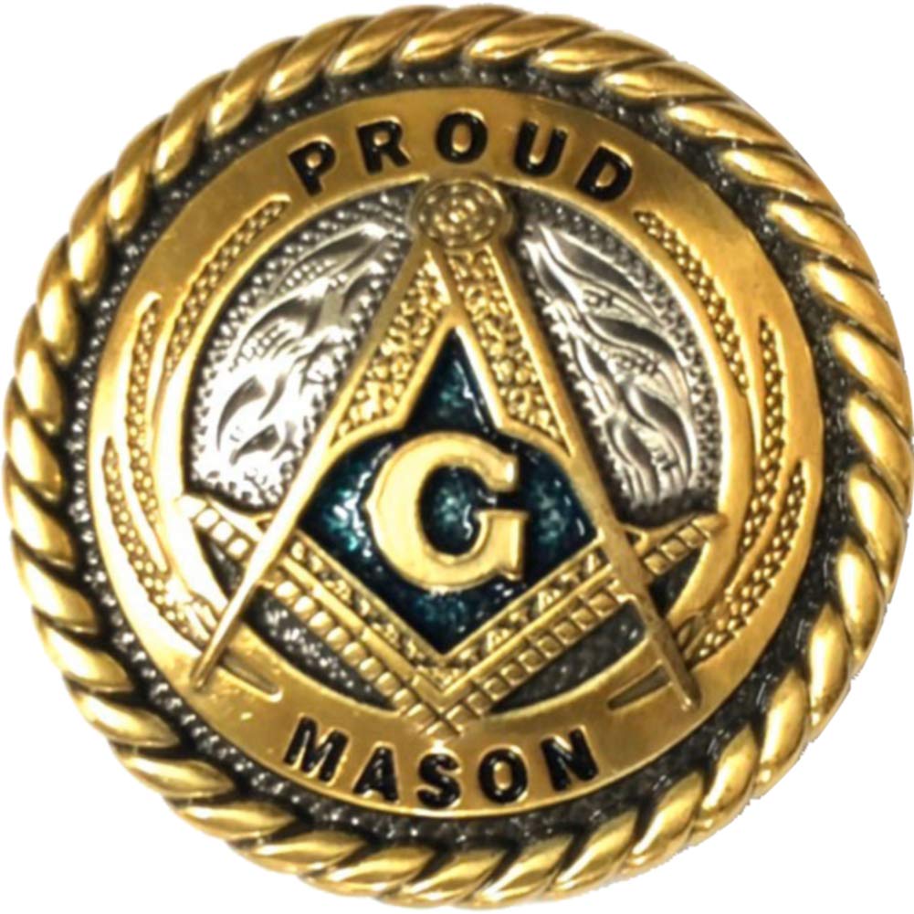 Proud Mason Out of The Pocket Key Holder - 1 3/4 Inch Diameter Clip On Key Badge - Perfect for Masonic Lodge Meetings, Key Organization & Everyday Carry