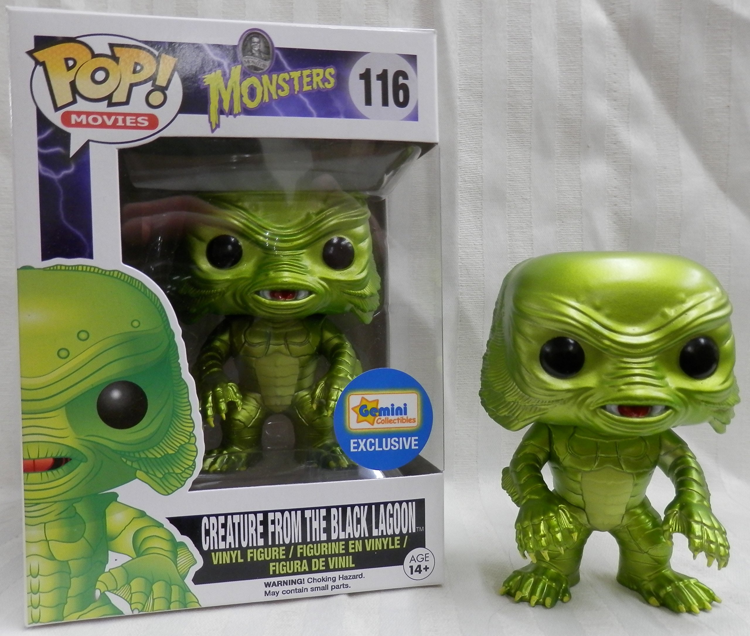 Funko Pop! Universal Monsters Metallic Creature From The Black Lagoon Exclusive Vinyl Figure - Collectible Horror Movie Merchandise for Display & Gifts