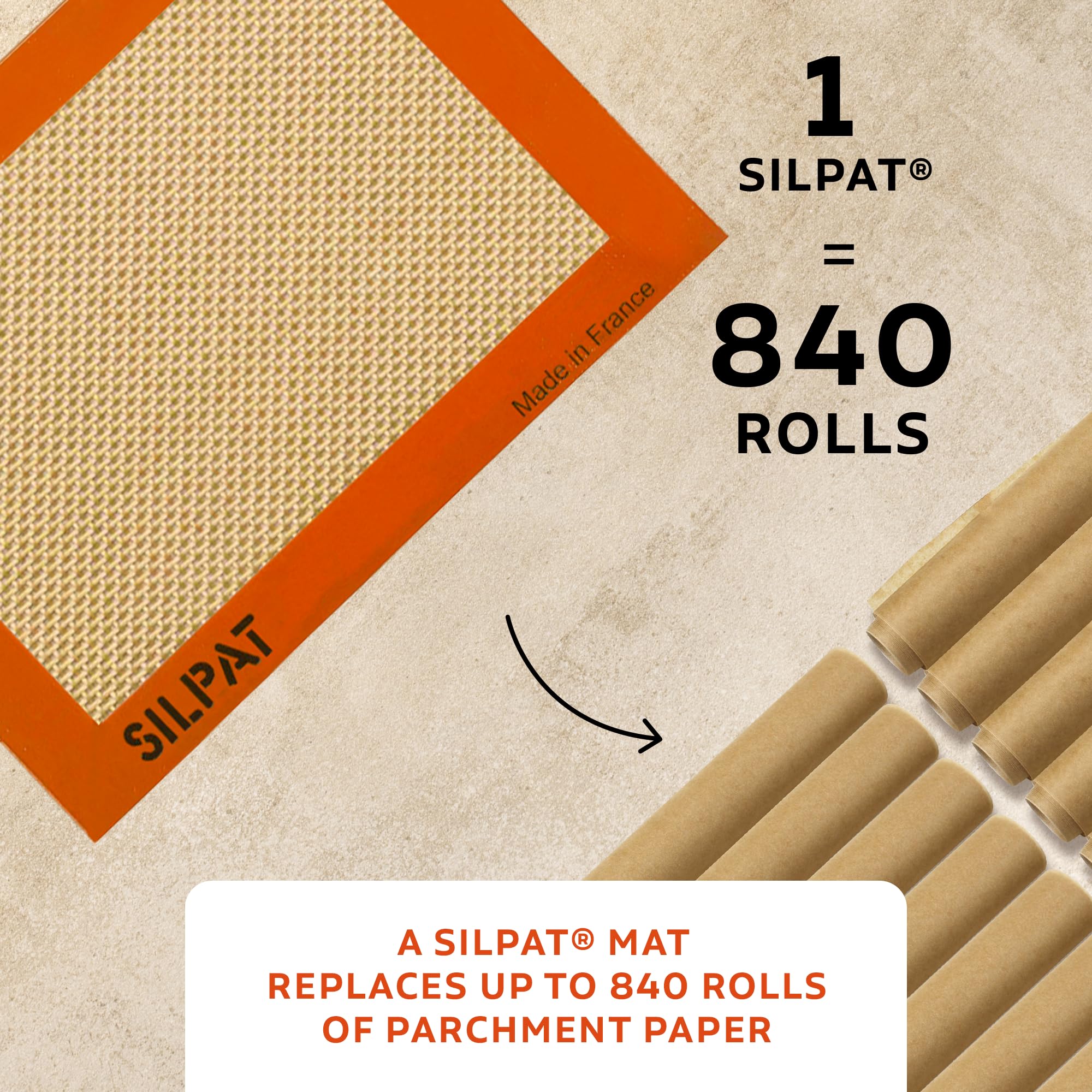 Premium Non-Stick Silicone Baking Mat for Toaster Oven - 7-7/8 x 10-7/8 Inches, Tan - Perfect for Cookies, Pastries & Even Roasting Vegetables - Reusable & Easy Clean Baking Sheet Liner for Home Bakers