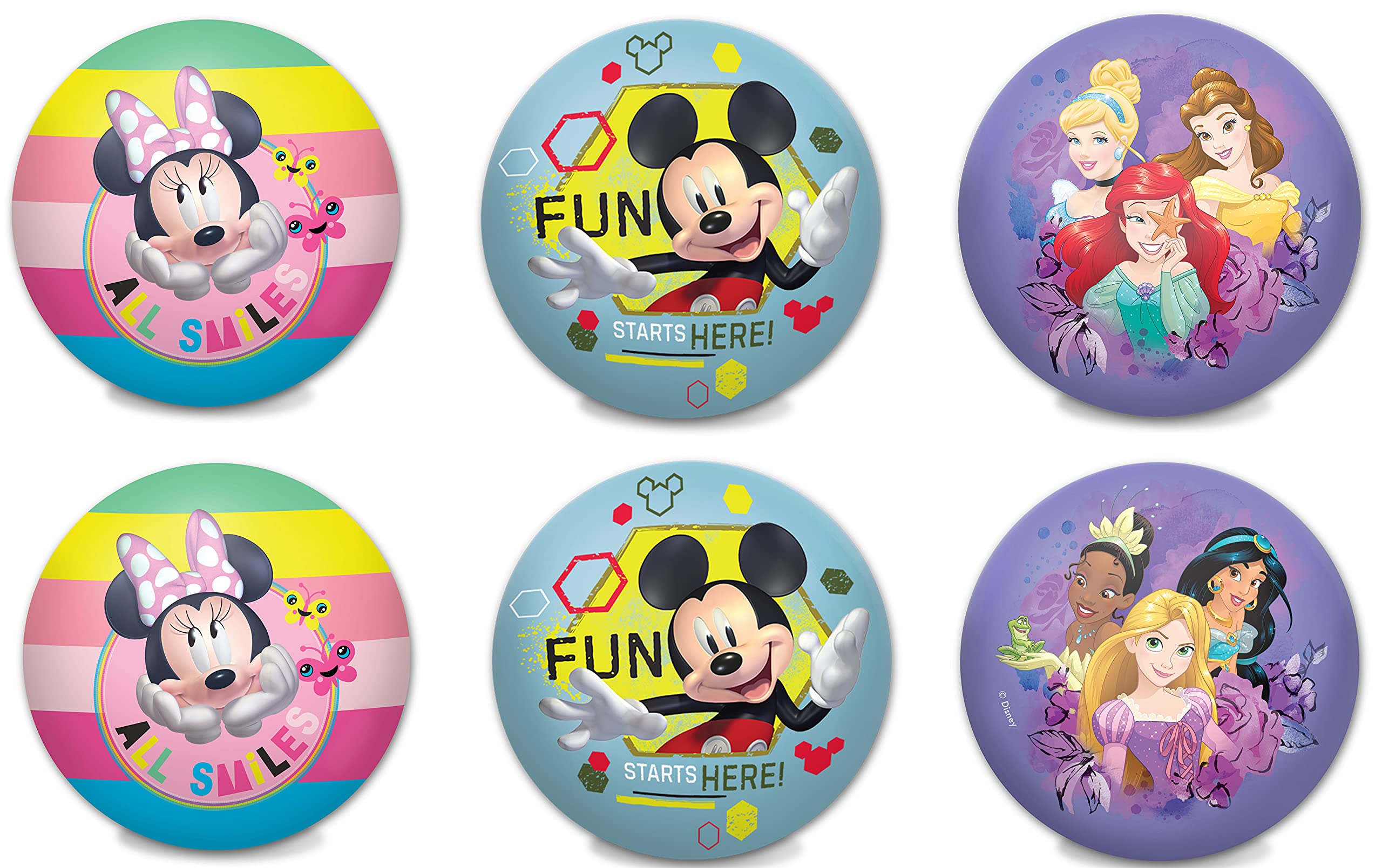 Disney Squeeze Stress Balls (6-Pack) - Mickey, Minnie & Princess Soft Foam PU Stress Relief Balls - Fidget Toys for Kids & Toddlers - Birthday Party Favors, Classroom Rewards, Anxiety Relief & Sensory Play - ABC-6902-6