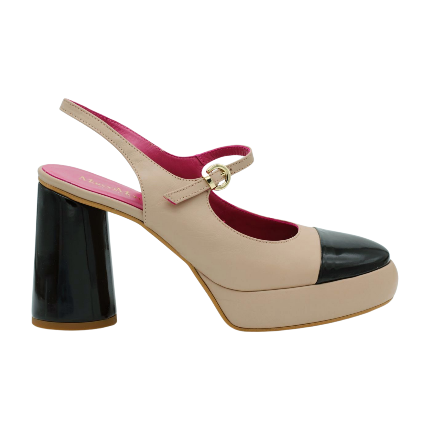 MARCO MOREO KAY Camel Black Mary Jane Shoes for Women - Comfortable & Stylish Flats for Work, Office, and Casual Wear