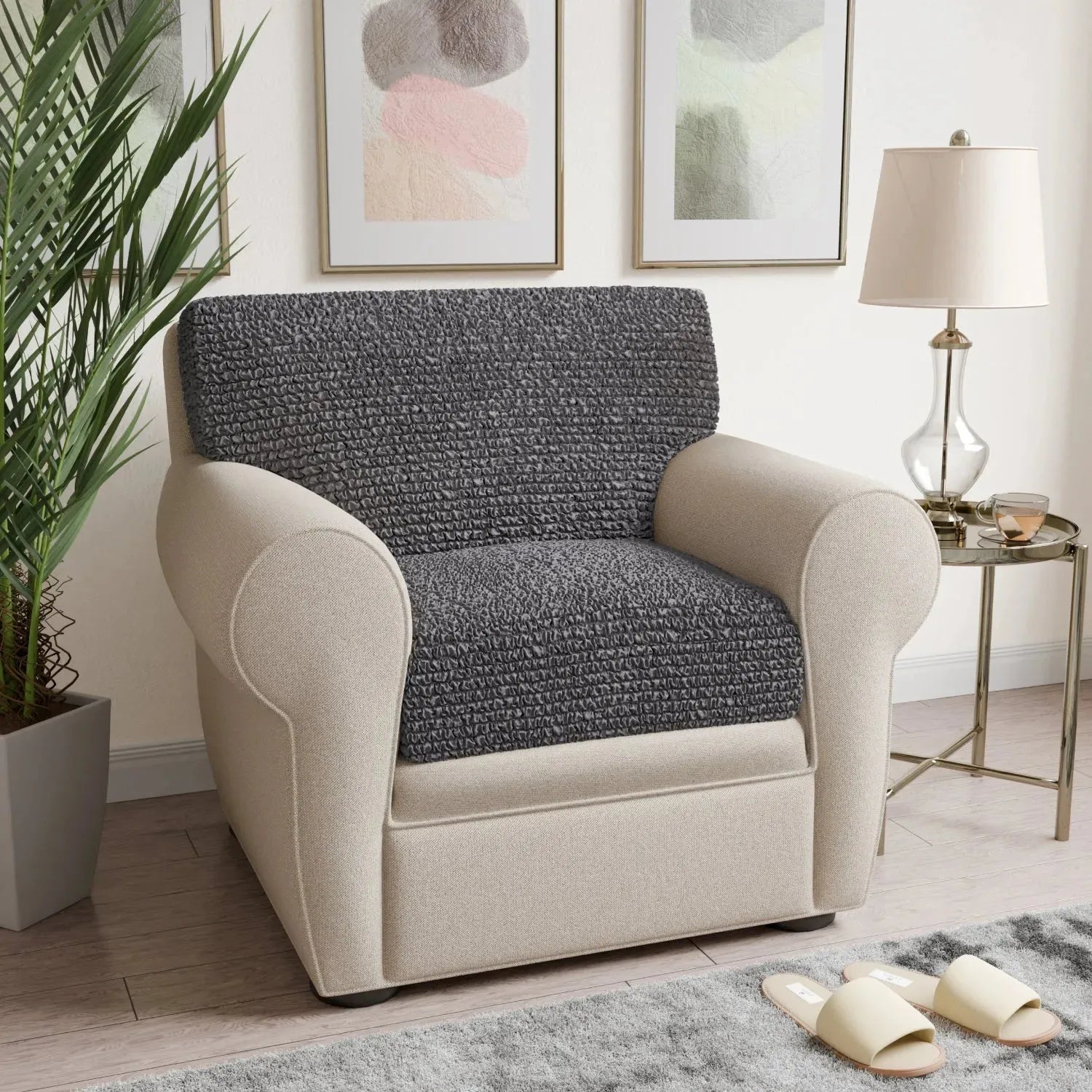Premium Microfiber Seat Cushion Cover - Soft & Durable Sofa Chair Protector - Perfect for Living Room, Office, or Car Use