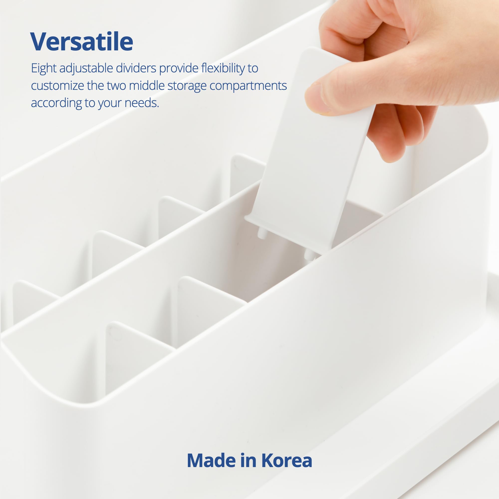 BLUE GINKGO Large Desk Organizer - Premium Office & Craft Storage Solution | White Stationery Organizer, Pencil & Pen Holder | Made in Korea | Perfect for Home Office, Study Desk & School Supplies Organization