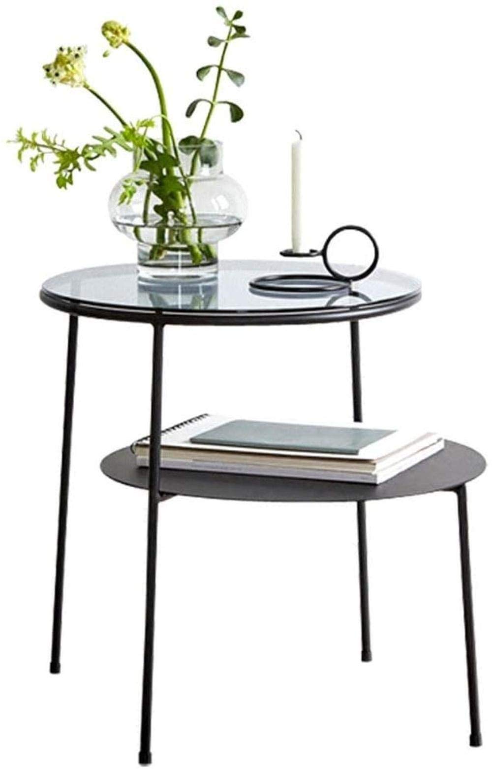 Black Nightstand Side Table - Bedside End Table with Storage for Living Room, Bedroom | Perfect for Coffee, Laptop, Tablet & Snacks (Black)