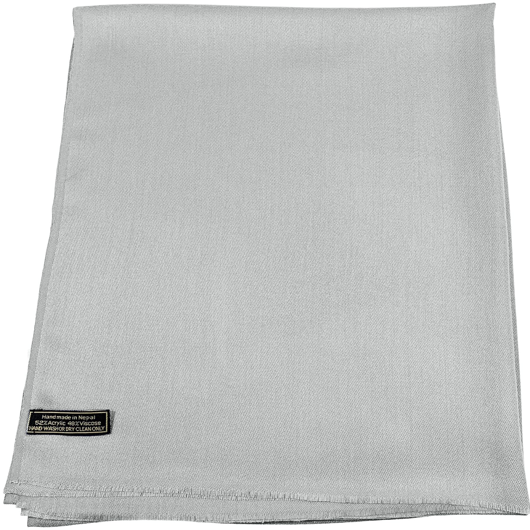 Premium Nepalese Pashmina Shawl - Solid Color Fringe Scarf Wrap, Stole & Head Cover for Women | Soft & Lightweight for Winter, Travel, Yoga & Special Occasions