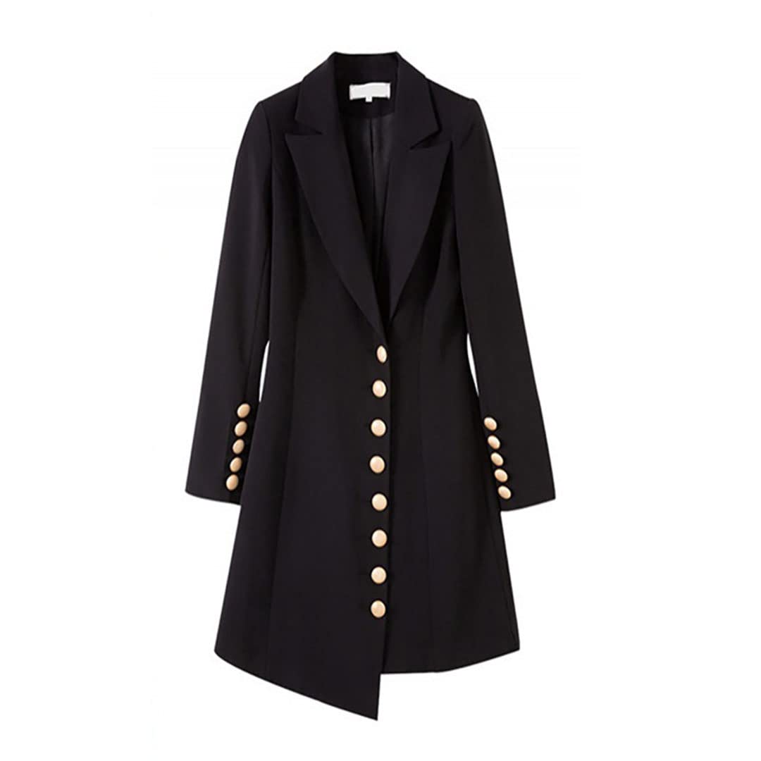 Women's Sexy Slim Fit Blazer Dress - Long Sleeve Formal Office Jacket with Irregular Hem | Perfect for Work, Business Meetings & Professional Outfits