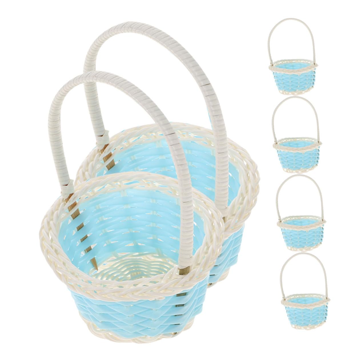 CATIEBYE 6-Piece Small Plastic PP Shopping Baskets - Mini Storage Baskets for Wedding Decor, Home Organization & Gift Packaging