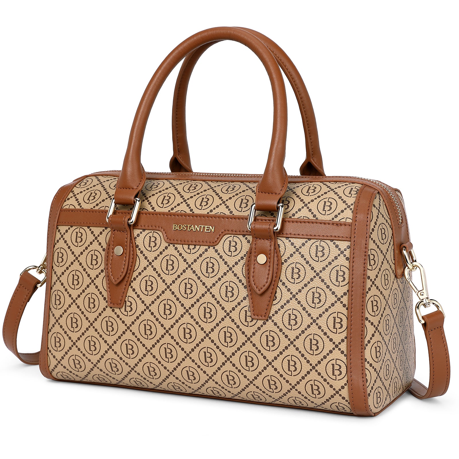 BOSTANTEN Women's Genuine Leather Tote Bag - Designer Top Handle Crossbody Purse for Work, Travel & Everyday Use