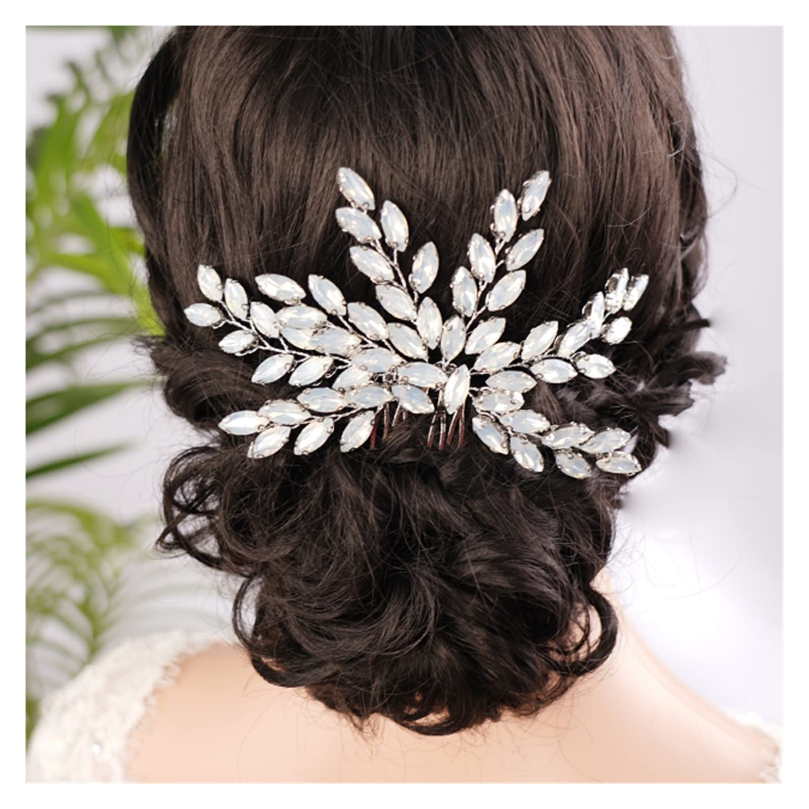 LiFBeauTiFul 8-Color Silver Rhinestone Hair Comb - Elegant Wedding Hair Accessories for Brides, Handmade Party Hair Jewelry, Fashion Hair Clip (Blue) | Perfect for Weddings, Proms & Special Occasions