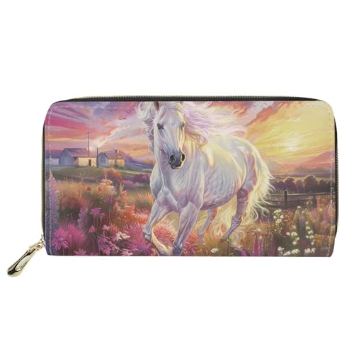 Sunset Scenery Floral Horse