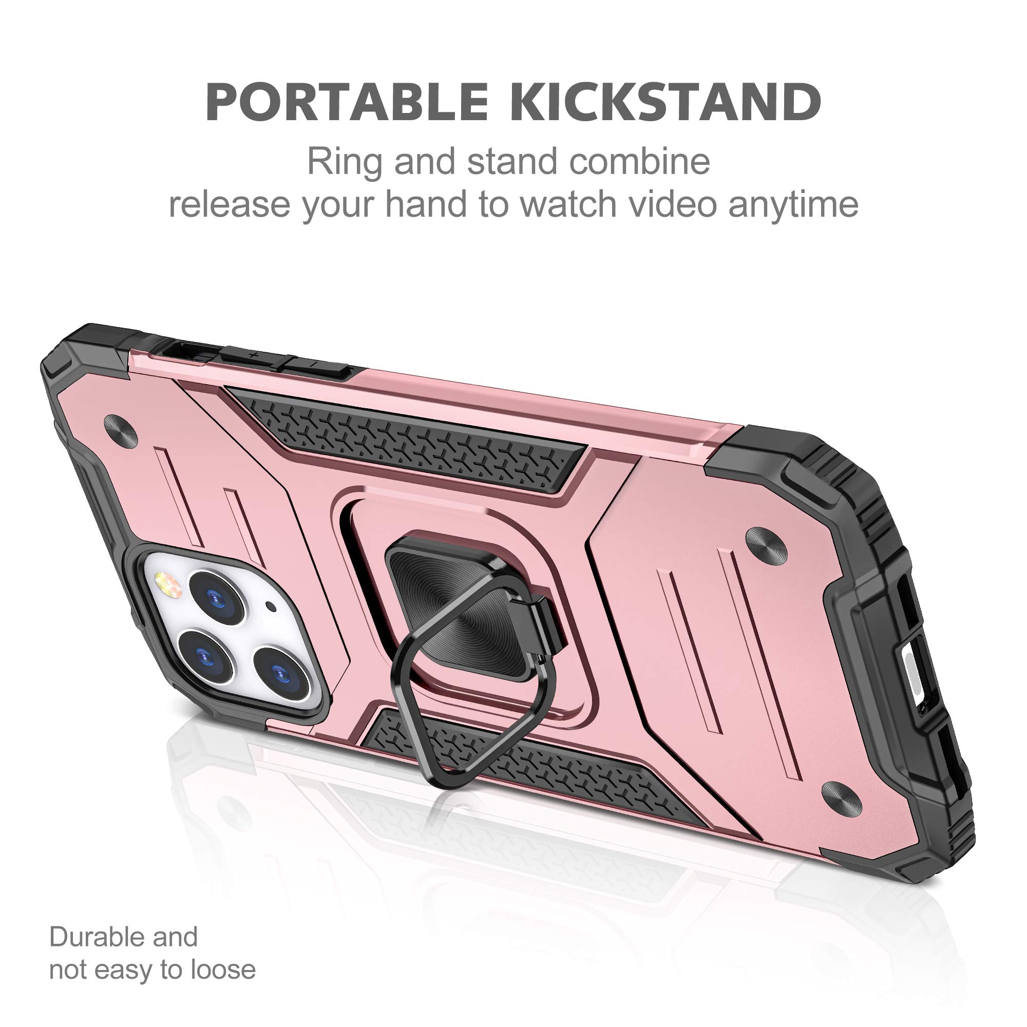 Hitaoyou iPhone 13 Pro Case - Heavy Duty 2-in-1 Full Body Rugged Shockproof Hybrid Bumper Drop Protective Cover for iPhone 13 Pro (Rose Gold) - Perfect for Outdoor Adventures, Work & Everyday Use
