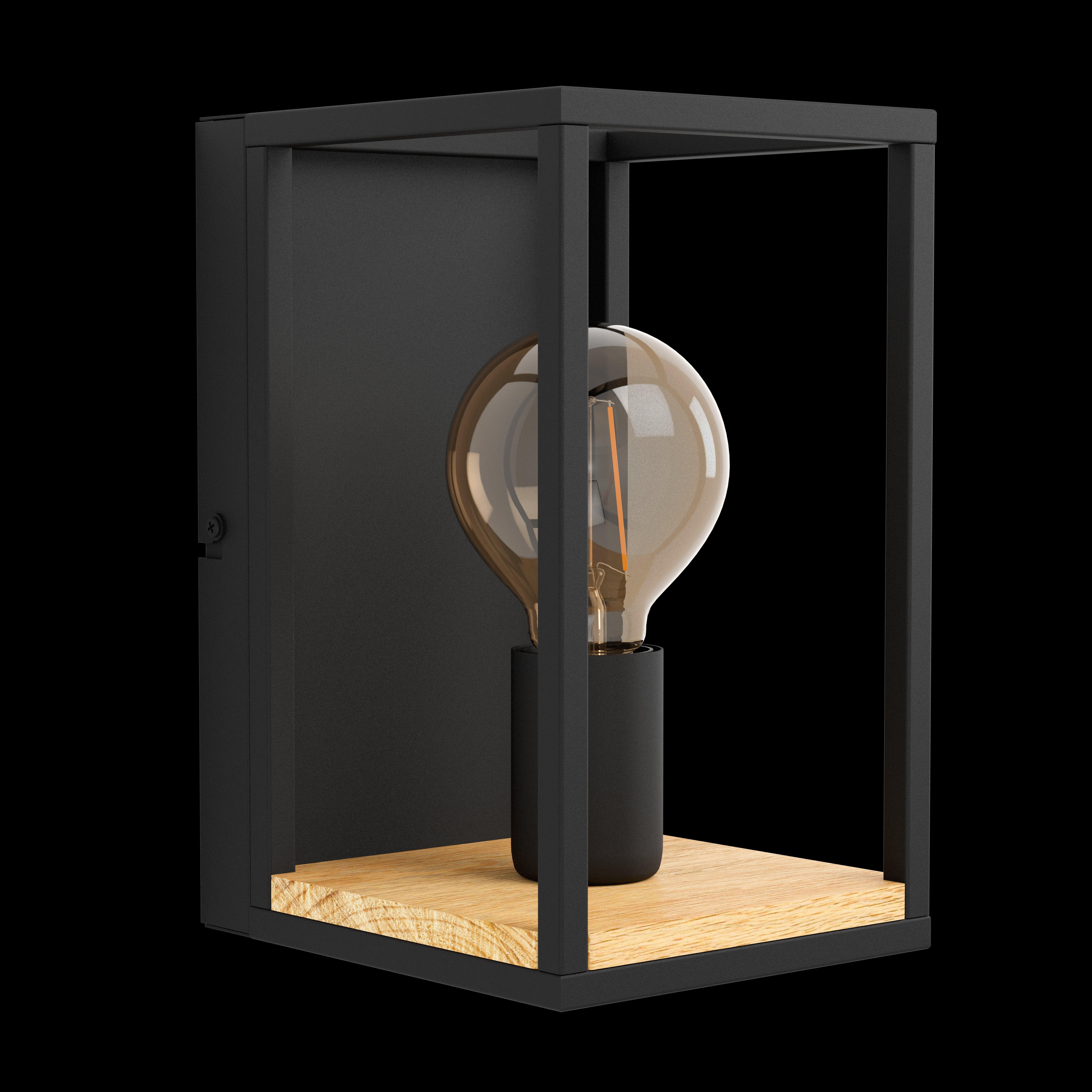 Eglo Libertad Black Rectangular Metal Wall Light - Modern Outdoor Sconce for Porch, Patio, and Garden Lighting | Durable Weatherproof Exterior Fixture