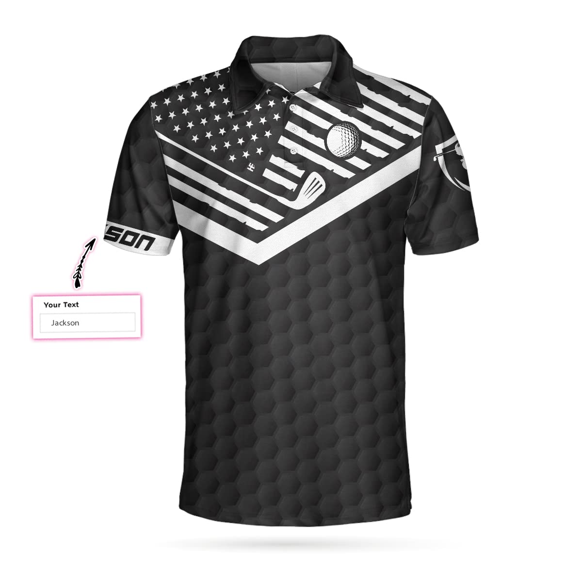 Custom Golf Polo Shirts for Men - Personalized Golf Club & Flag Design Short Sleeve Performance Polo - Perfect for Golf Tournaments, Country Club Events & Casual Wear