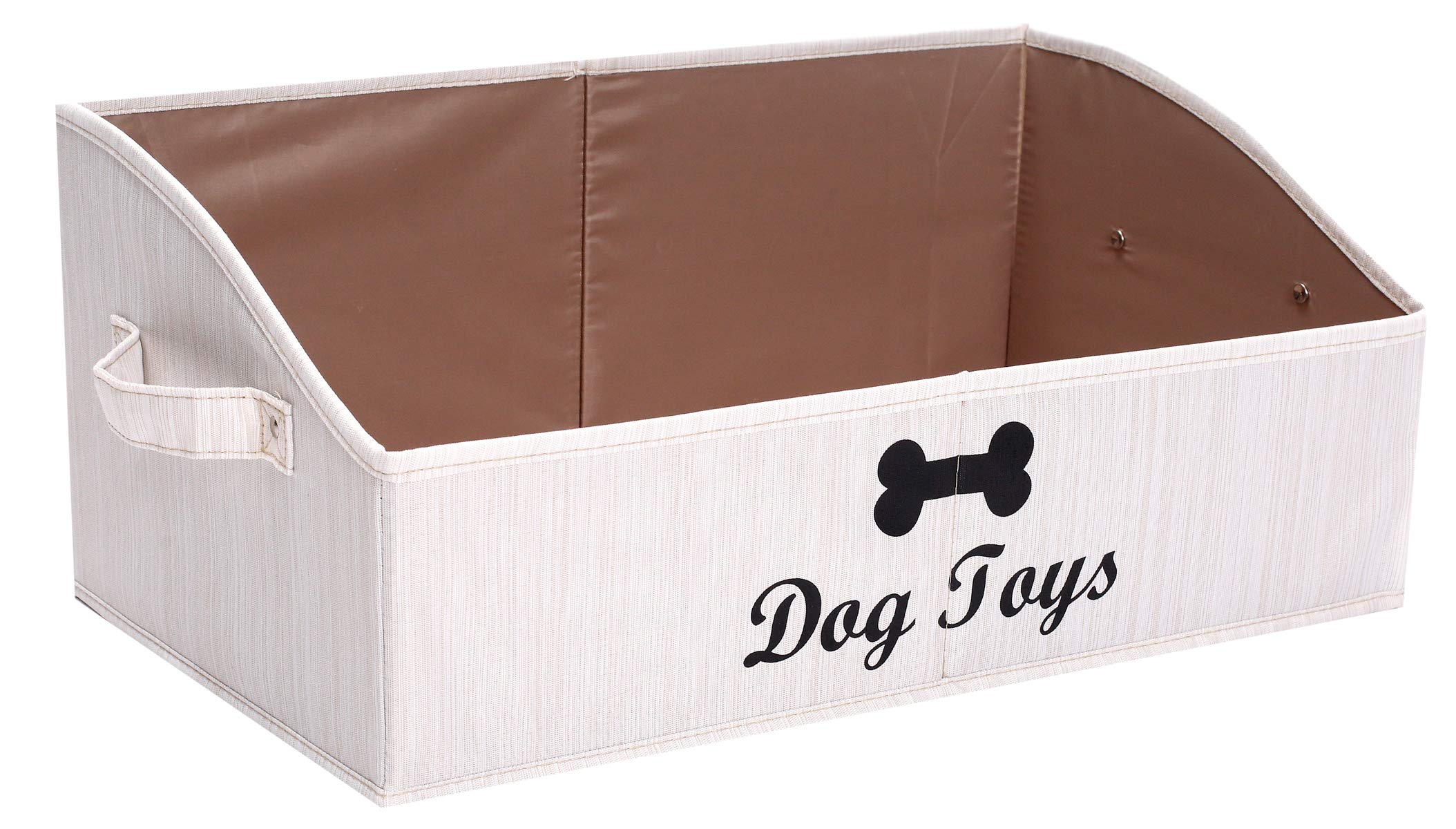 Brabtod Linen-Cotton Blend Dog Toy Basket & Storage Box - Organize Pet Toys, Blankets, Leashes & Rope Toys - Durable Pet Accessories Organizer for Home, Living Room & Bedroom