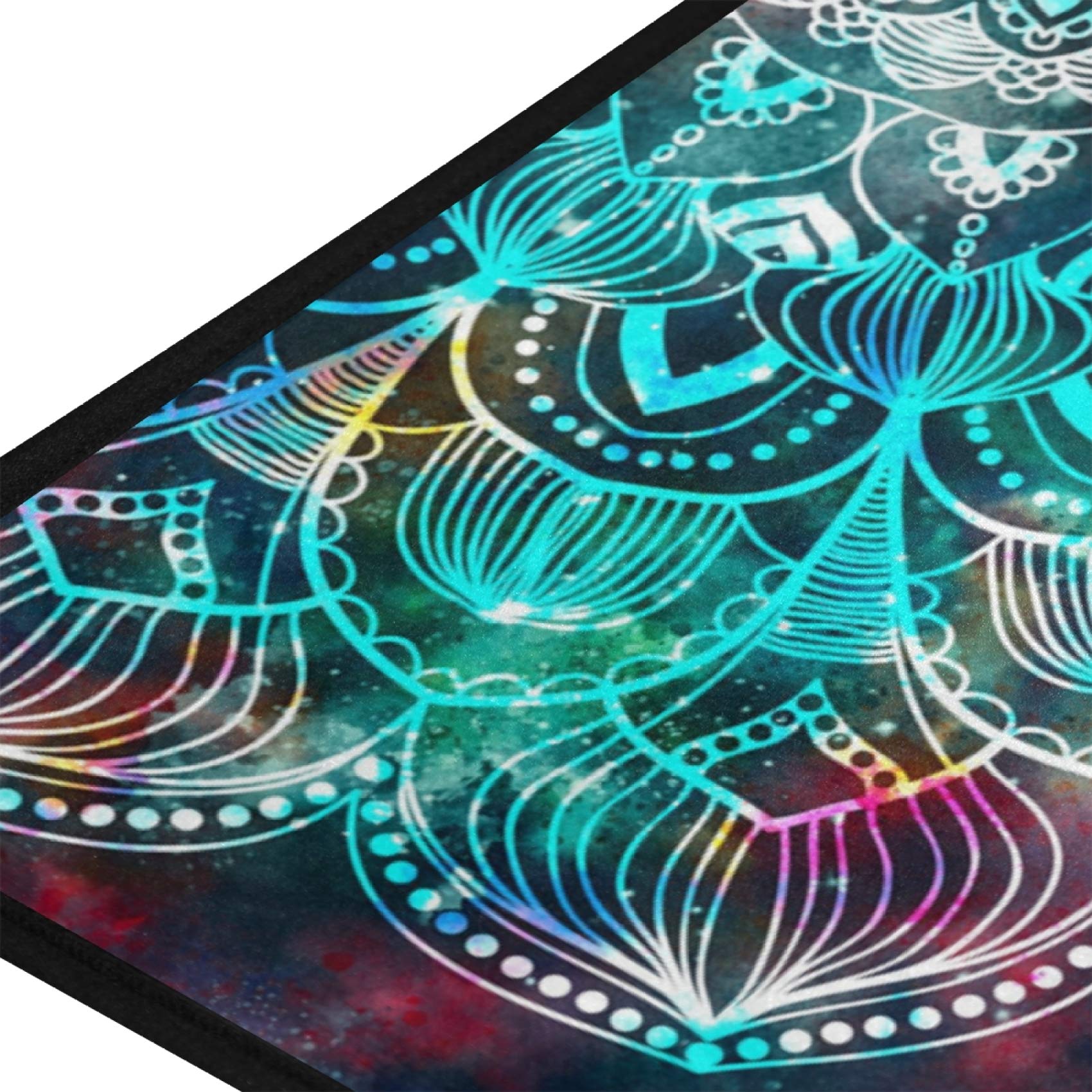 ALAZA Anti-Fatigue Kitchen Mat - Non-Slip Standing Mat with Mysterious Black Mandala Design, Soft Floor Rug for Under Sink, Office & Door Decor (39x20 Inch) - Perfect for Cooking, Dishwashing & Long Standing Work in Kitchen