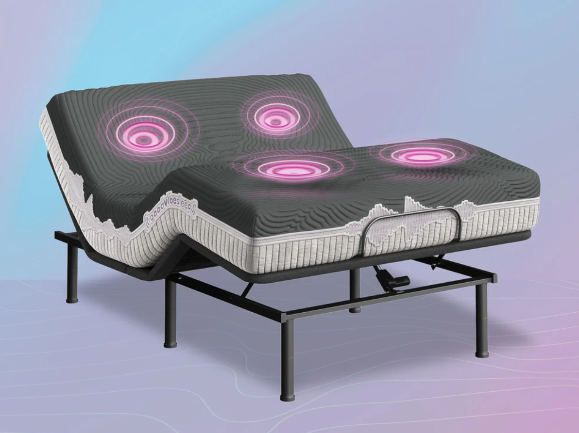 Good Vibe Sleep Adjustable Bed Frame - Queen Size Adjustable Base with Massage & Zero Gravity - Perfect for Back Pain Relief & Better Sleep