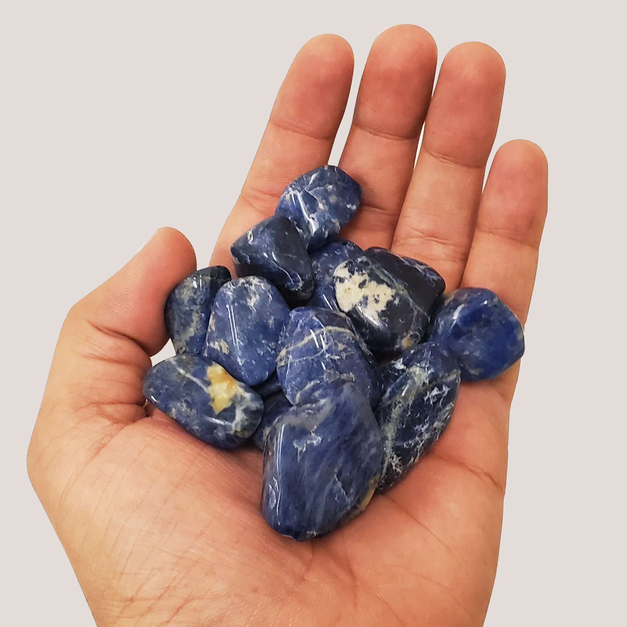 1 lb Natural Polished Sodalite Gemstone Tumbled Stones - Bulk Healing Crystals for Meditation, Reiki, Chakra Balancing & Home Decor