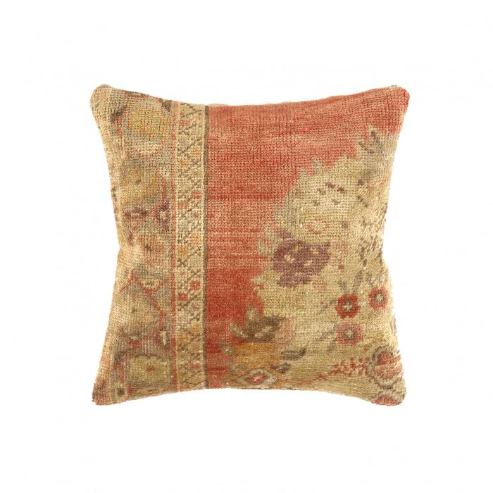Vintage Turkish Pasargad Hand Knotted Wool Rug Pillow - Boho Home Decor for Living Room, Bedroom & Office - Soft & Durable Throw Pillow Cover