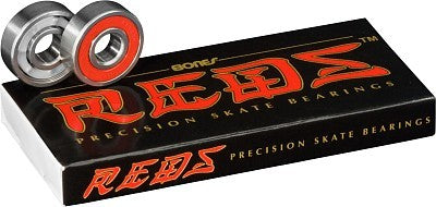 BONES REDS Skateboard Bearings - 8 Pack Set for Smooth Riding | High-Speed Precision Bearings for Street, Park & Vert Skateboarding