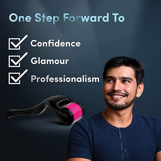 Monsito 0.5mm Derma Roller with 540 Titanium Needles for Hair Growth | Repair Damaged Hair & Activate Hair Follicles | Reduce Hair Loss & Thicken Hair | Easy to Use at Home for Men & Women | Perfect for Hair Care Routine & Scalp Treatment
