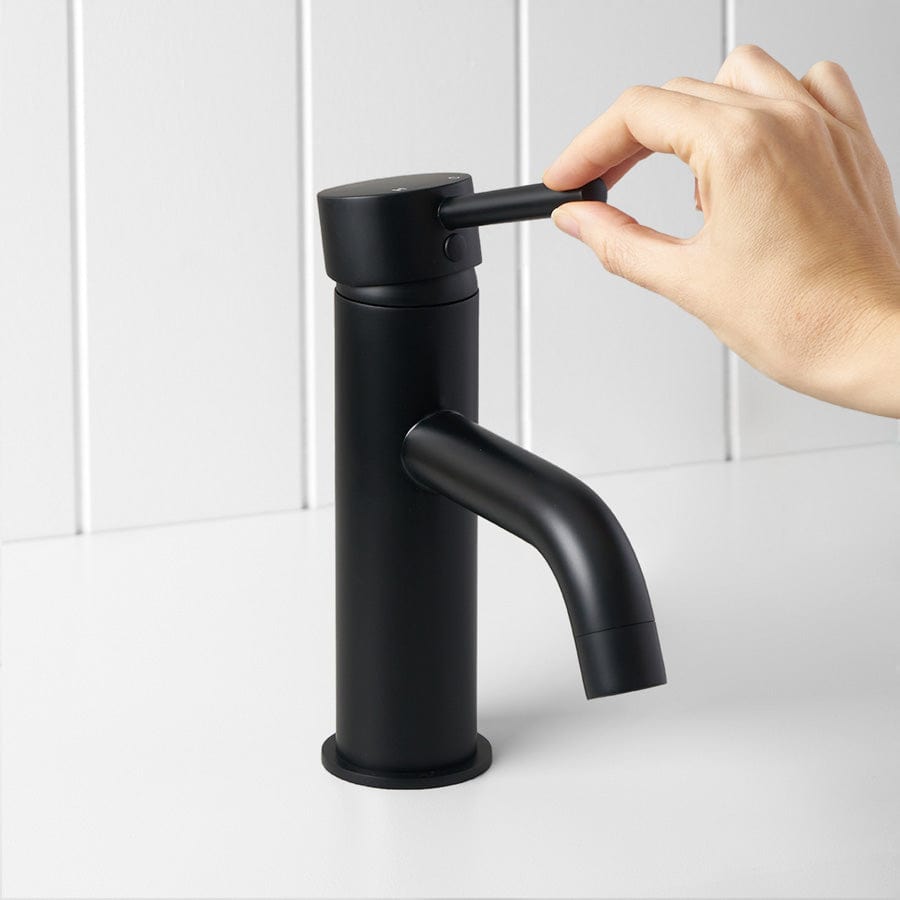 Sydney Short Basin Mixer Tap - Matte Black Finish | Modern Bathroom Faucet for Sink, Vanity, and Powder Room