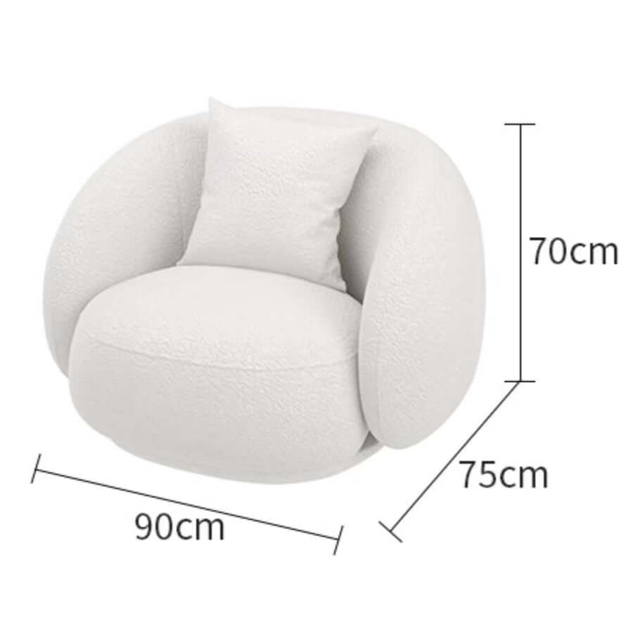 Modern White Accent Chair - Gwyneth Ivory Bouclé Sherpa Lounge Chair for Living Room, Bedroom & Office - Cozy Reading Nook & Relaxation Chair
