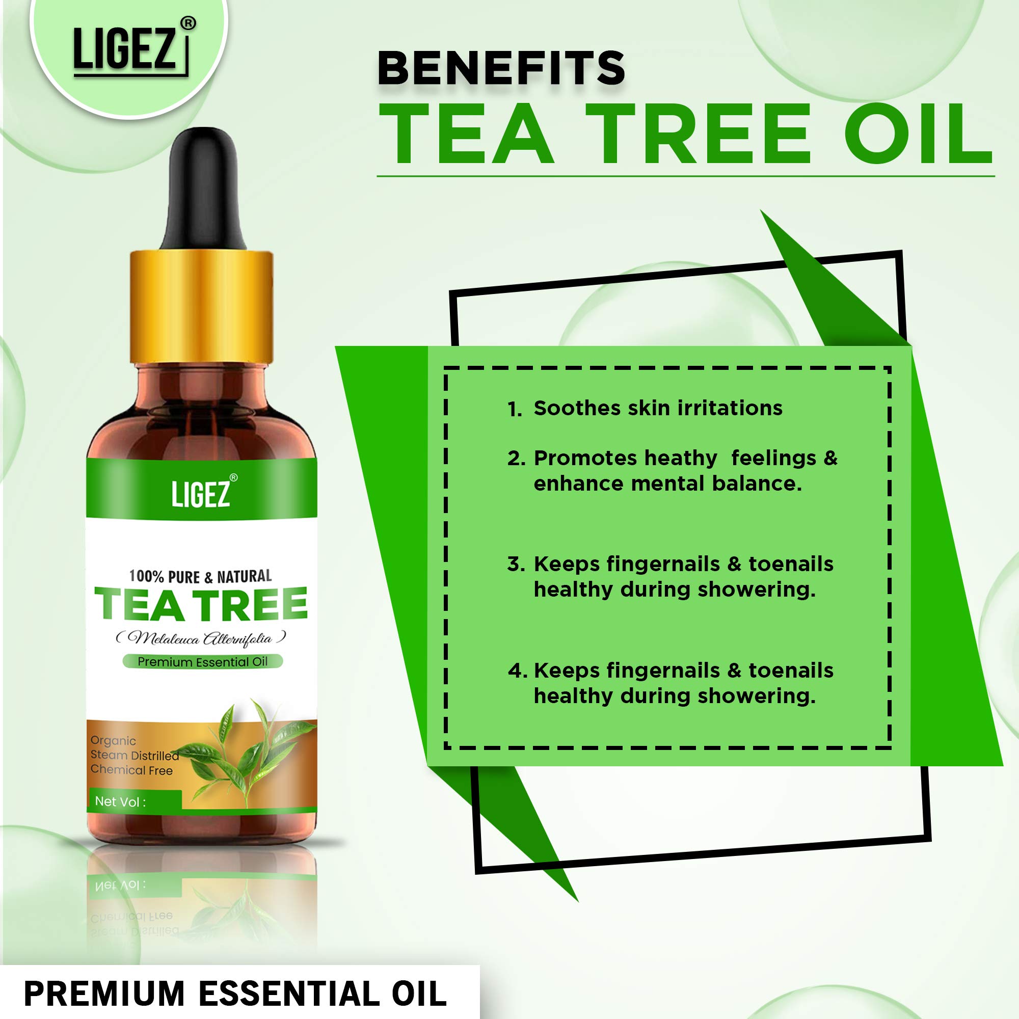 Pure Natural Undiluted Tea Tree Essential Oil for Skin, Hair & Acne Care - 100% Therapeutic Grade (15ml) - Perfect for Aromatherapy, DIY Beauty & Home Remedies