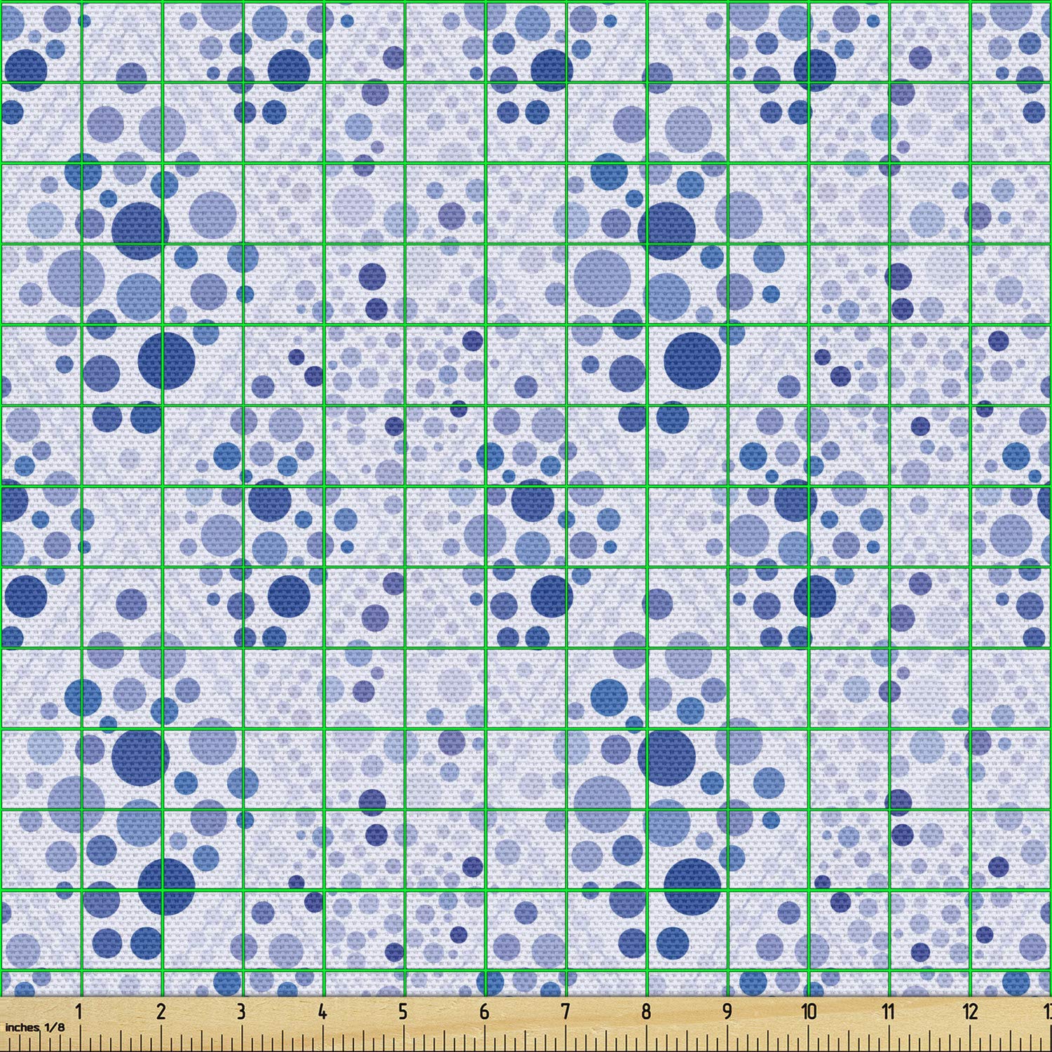 Ambesonne Abstract Fabric by The Yard - Pastel Rhombus & Bubble Pattern Contemporary Decorative Fabric for Upholstery, Curtains & DIY Home Decor (5 Yards, Ceil Blue) | Perfect for Sofa Covers, Throw Pillows & Wall Hangings