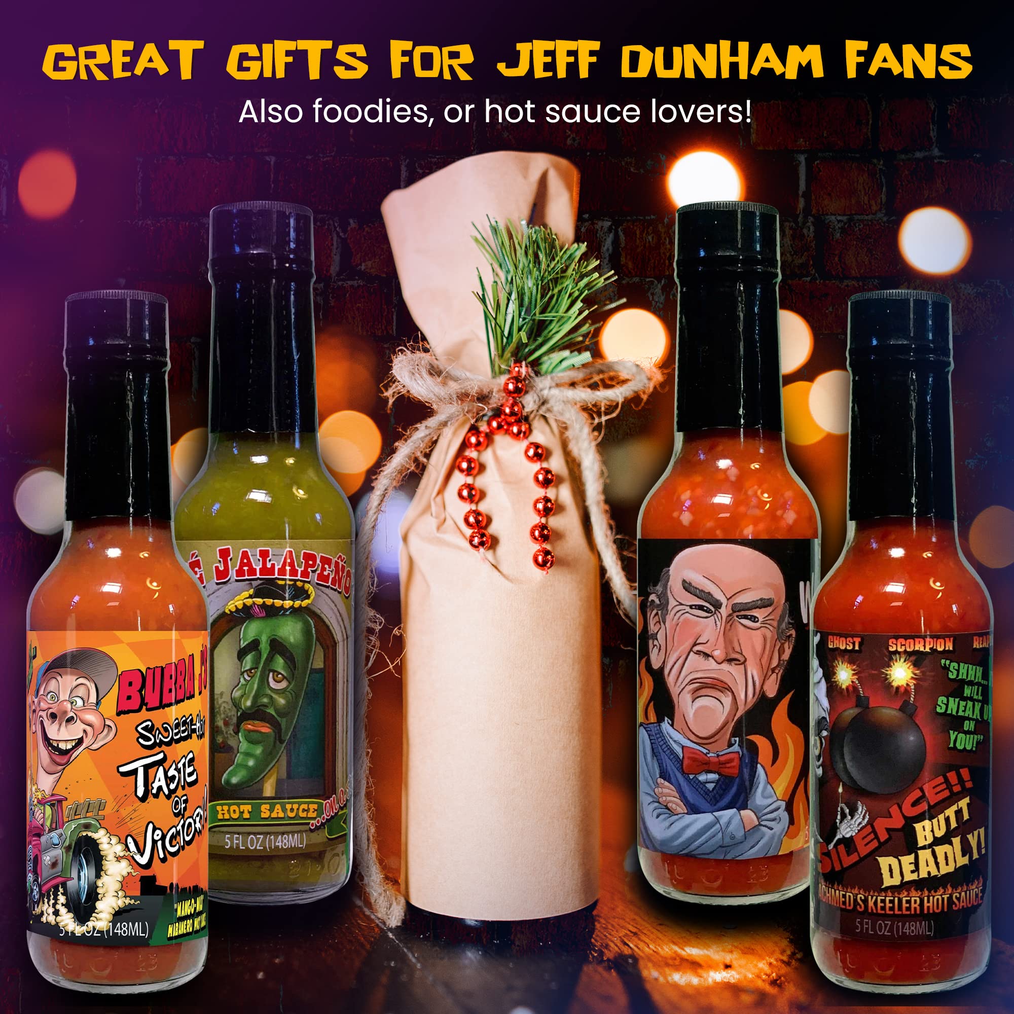 Jeff Dunham's Walter's Garlic & Habanero Hot Sauce - Bold & Spicy 5oz Bottle with Perfect Garlic Infusion | Great for Tacos, Wings, Burgers & BBQ | Shut the Hell Up (and Eat It) Hot Sauce Gift for Spicy Food Lovers