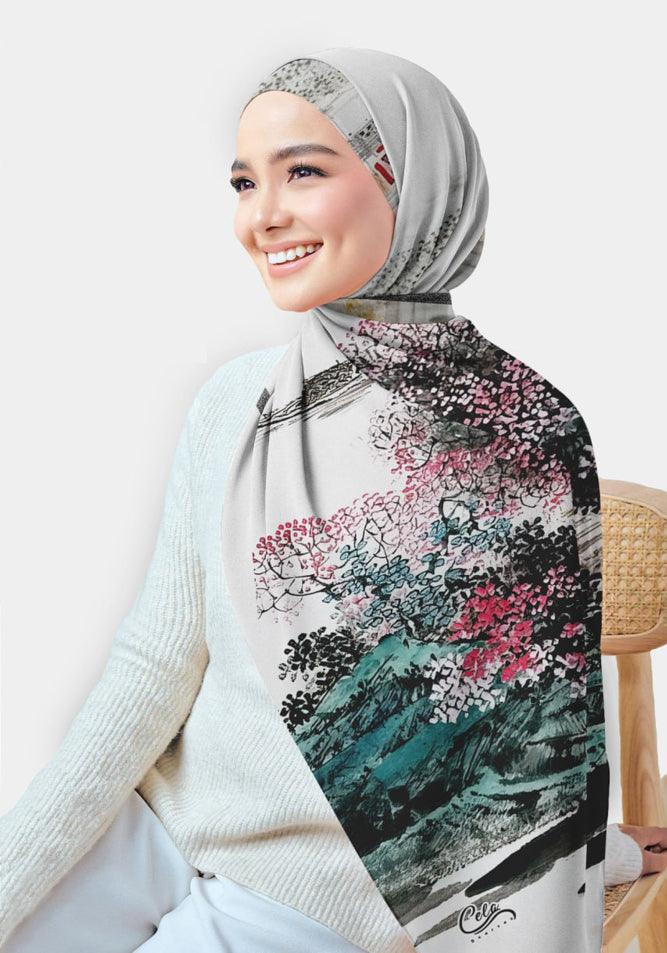 Patooti Printed Chiffon Hijab Scarf - Lightweight Muslim Headscarf for Women - Perfect for Daily Wear, Prayer, and Special Occasions
