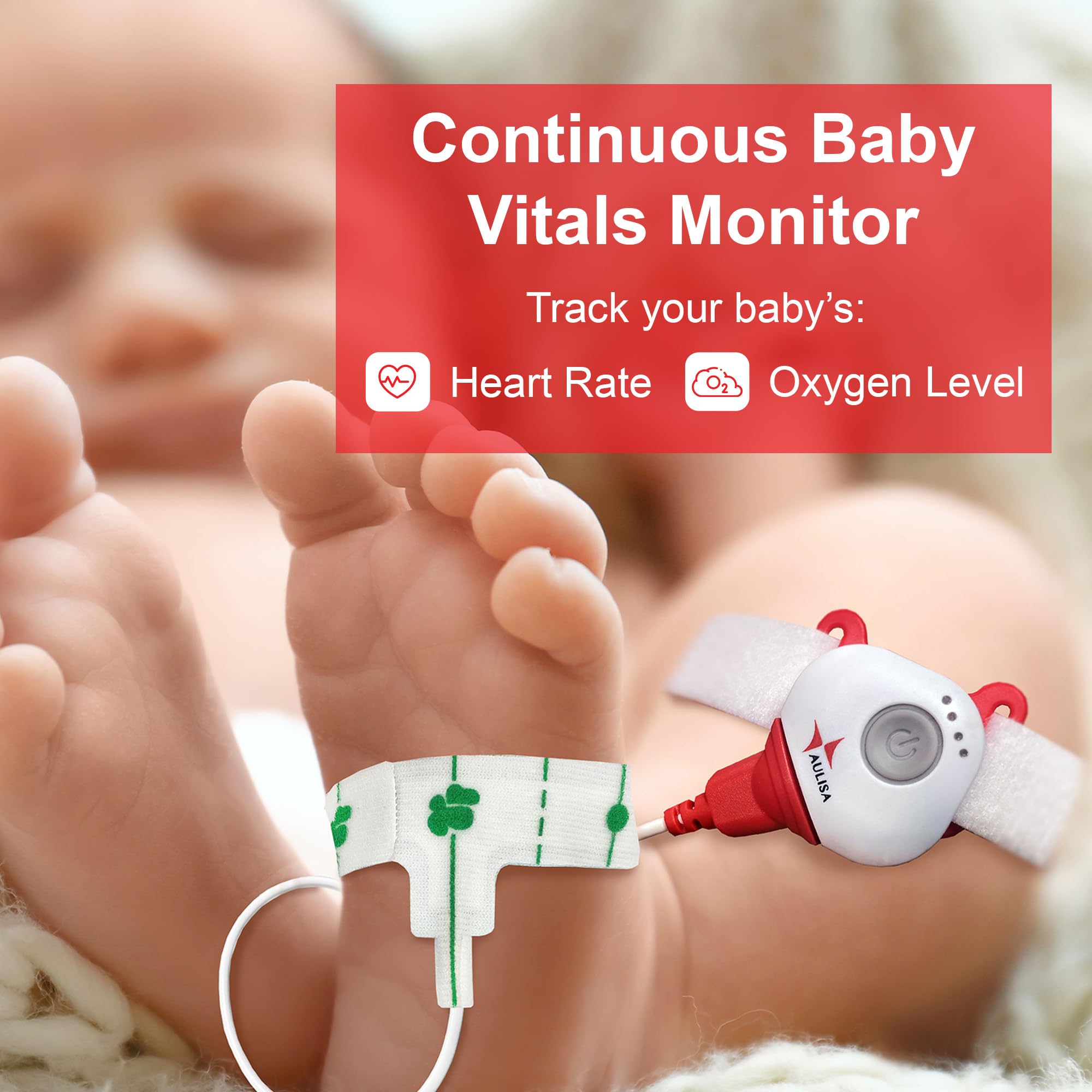 Smart Baby Monitor - Guardian Angel GA1001 Lite Plus Bluetooth Infant Foot Monitor with Heartbeat Tracking (Up to 22 lbs) - 9