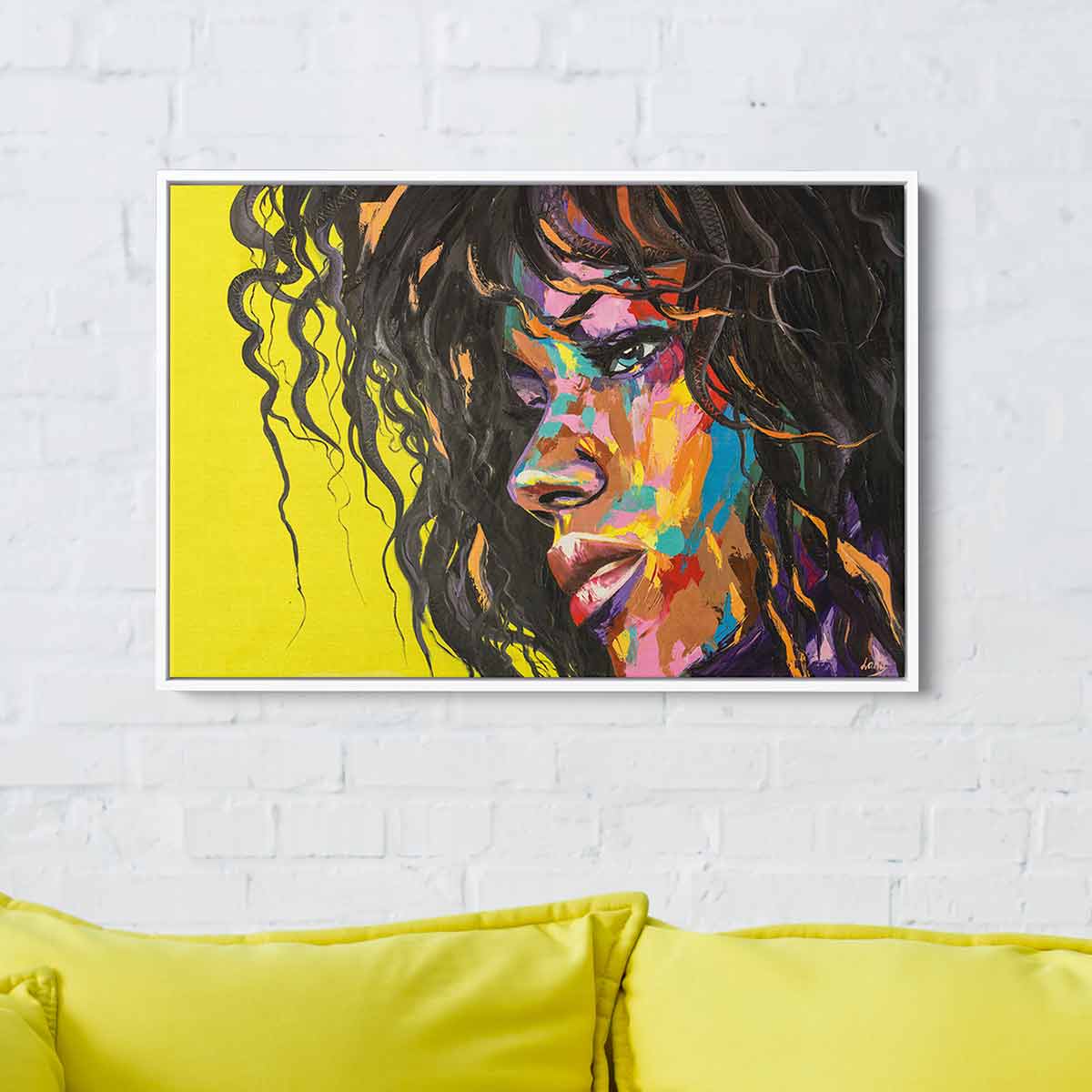 Yellow Woman Wall Art Canvas Print 0796 - Modern Home Decor for Living Room, Bedroom & Office