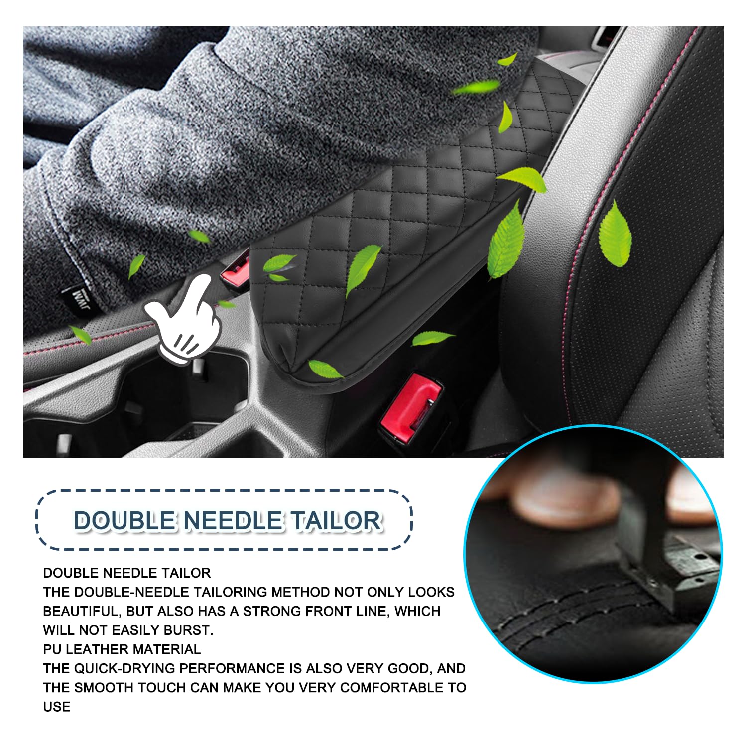 Ruiya Premium Leather Armrest Cover for Volkswagen Jetta 2020-2025 Models | Center Console Protector Compatible with Jetta S/Sport/SE/SEL | Car Interior Accessories for Comfort & Style | Perfect for Daily Commute & Road Trips