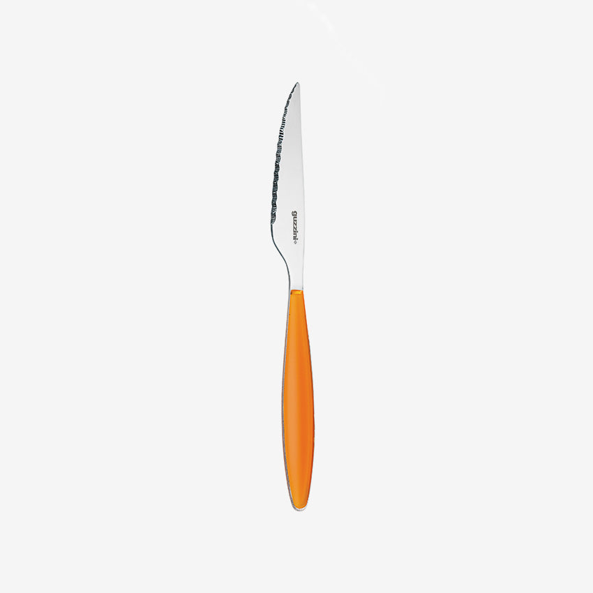 Premium Guzzini Feeling Steak Knife Set - 6-Piece Stainless Steel Serrated Blades for Perfect Meat Cutting - Ideal for Steak Dinners, BBQ Parties & Fine Dining Experience