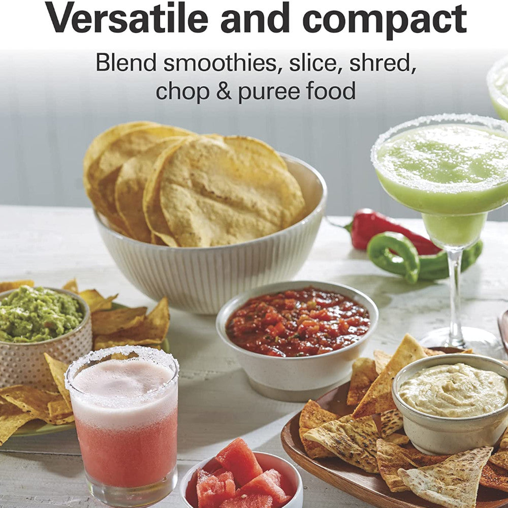 Hamilton Beach 70510 Stack & Snap Compact Food Processor - 3-Cup Capacity, Easy Storage, Perfect for Chopping, Slicing & Pureeing - Ideal for Small Kitchens, Meal Prep & Baby Food Making