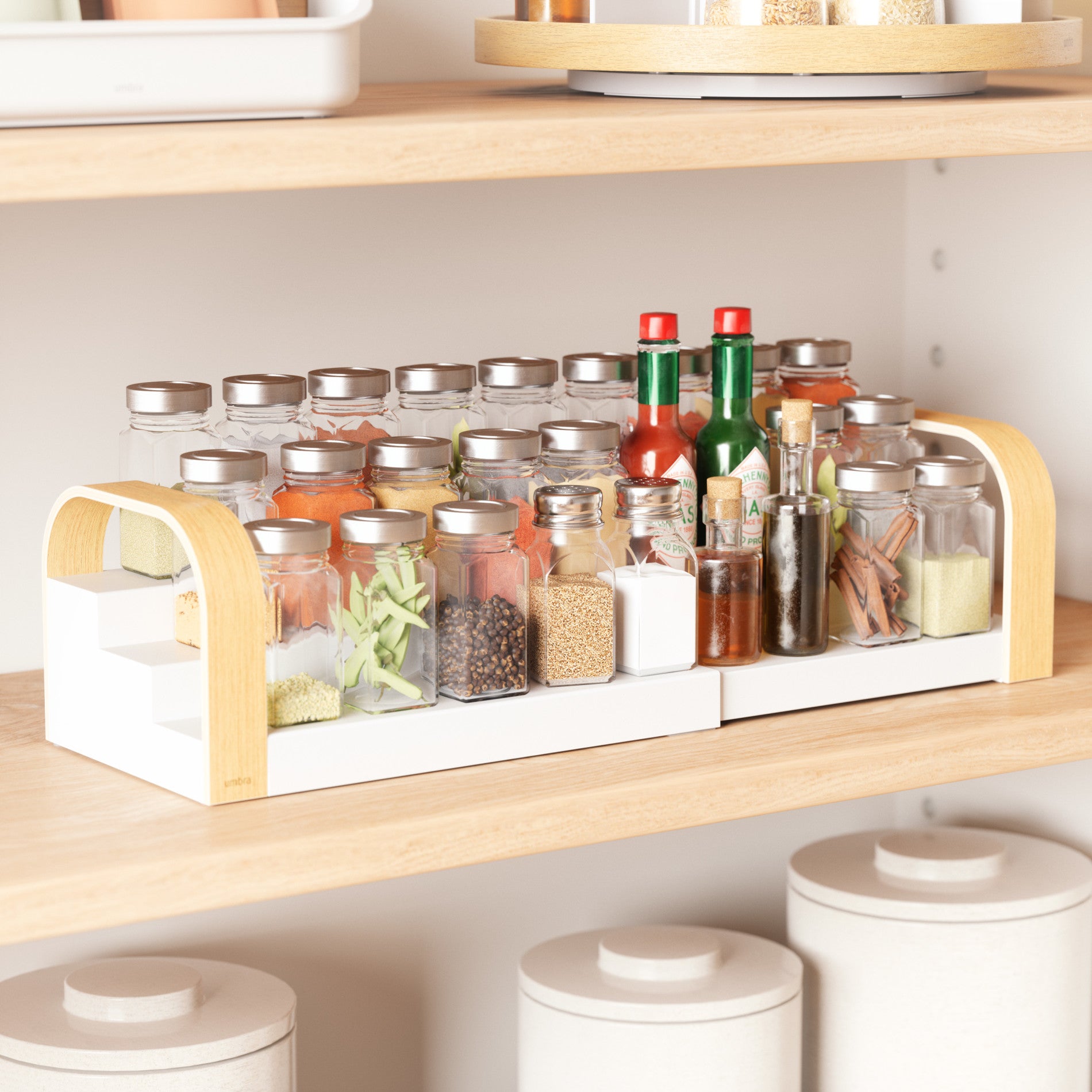 Bellwood 3 Tier Spice Rack Organizer - Space Saving Kitchen Shelf for Spices, Jars & Condiments - Perfect for Pantry, Countertop or Cabinet Storage
