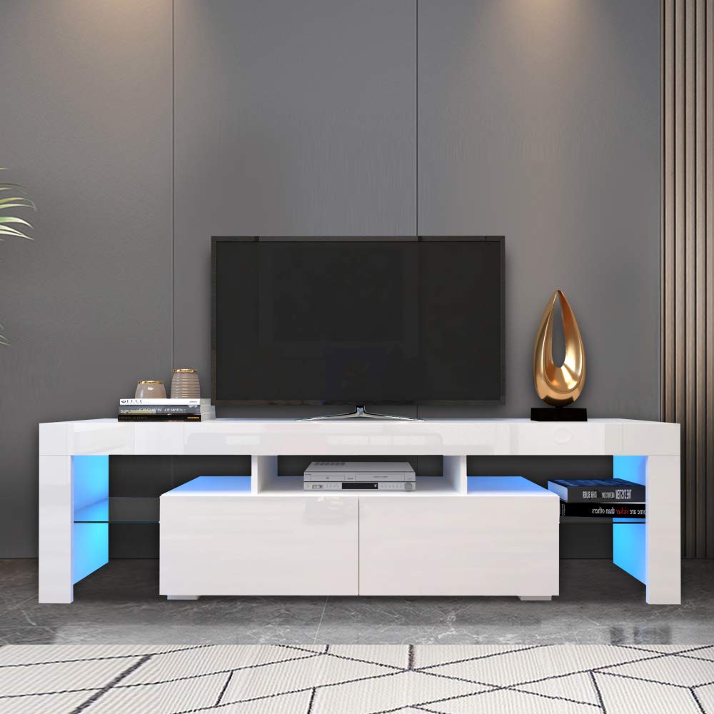 180° Swivel Wall Mounted Floating TV Stand with Storage - 80