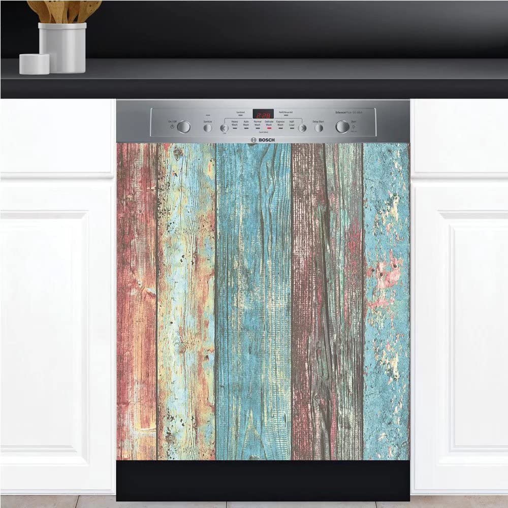 Colorful Wood Magnetic Dishwasher Cover - 23