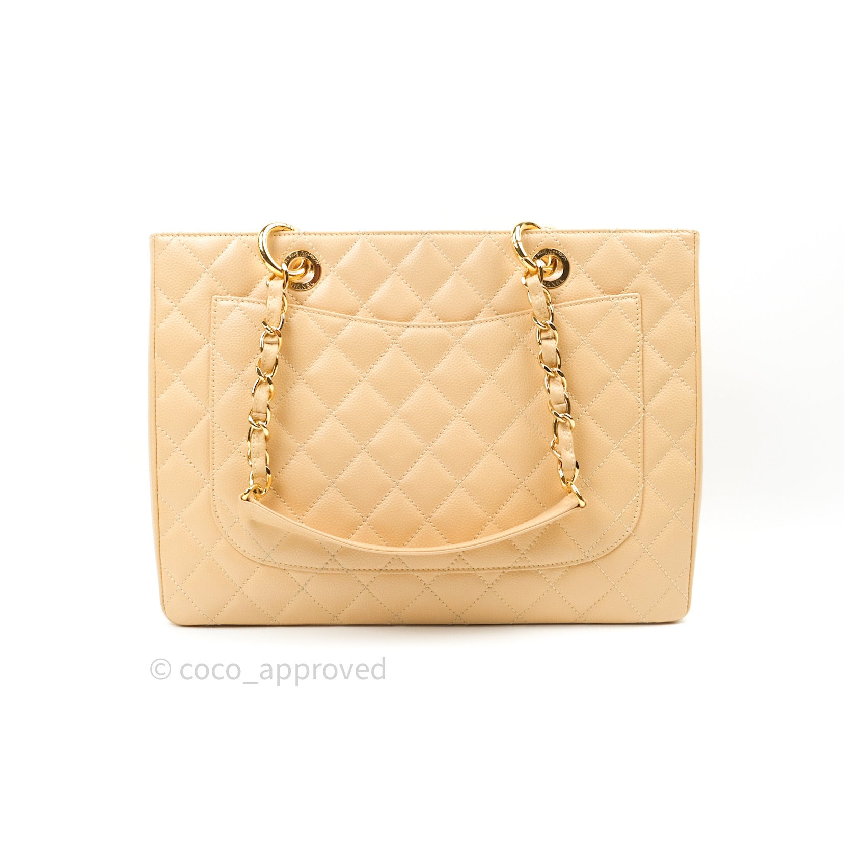 Chanel Caviar Leather Grand Shopping Tote GST Bag in Beige with Gold Hardware - Luxury Designer Handbag for Women, Perfect for Work, Travel & Everyday Use