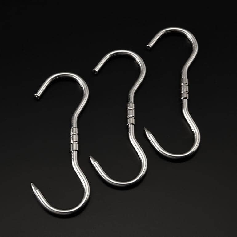 10 Pack Heavy Duty Swivel Hooks for Dry Aging Meat - Rustproof Stainless Steel Hanging Hooks for Beef, Game & Sausage - Perfect for Dry Aging Fridges, Butcher Shops & Home Meat Curing