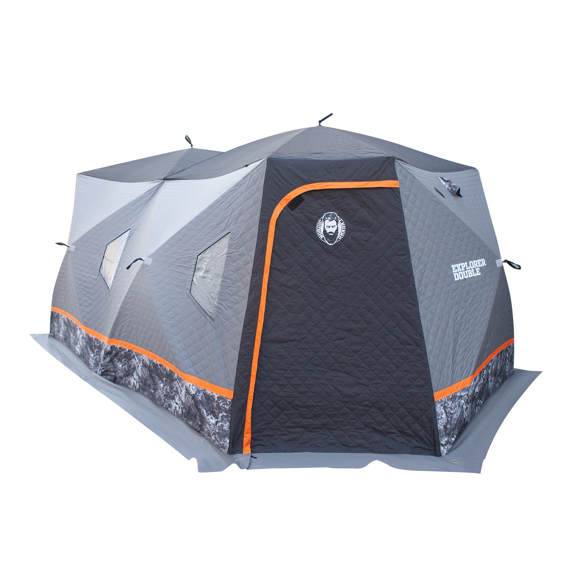 Explorer Series Wide Bottom Insulated Ice Fishing Shelter Tent - 6-8 Person Portable Winter Shelter for Ice Fishing, Hunting & Outdoor Camping | Heavy-Duty Waterproof Design for Extreme Cold Weather